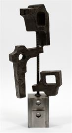 MARK ANTHONY BOMMARITO, IRON & STEEL FREE FORM SCULPTURE, 1988, H 17", W 7", D 4"  Lot 2208