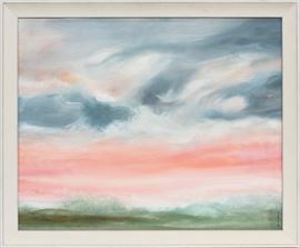RONALD JULIUS CHRISTENSEN (AMERICAN, B. 1923), OIL ON CANVAS, H 25", W 36"  Lot 45