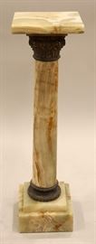 ONYX & BRONZE PEDESTAL, H 38", W 11", D 11"  Lot 1040