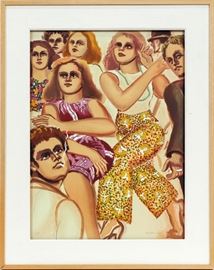 LESTER F. JOHNSON (AMERICAN, 1919–2010), LITHOGRAPH, H 28" W 21" STREET SCENE  Lot 2192