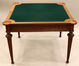 OAK, GATE LEG, FLIP TOP GAMES TABLE, H 28", L 39 1/2"  Lot 23