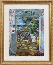 SOTIRIS CORZO (GREEK, B. 1936), SERIGRAPH ON PAPER, H 39", L 29"