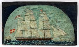 CONFEDERATE CIVIL WAR STYLETRENCH ART PAINTED 9"H X 15" IMAGE  Lot 312