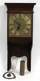 ENGLISH OAK CASE BRACKET CLOCK, LATE 17TH C. AND LATER, H 30", W 13", D 8"  Lot 1044