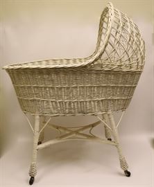 WICKER WHITE BASINET, C 1920  Lot 1428