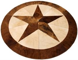 WESTERN COW HIDE CIRCULAR RUG DIA 7'10"  Lot 1416