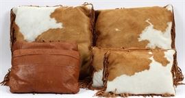 WESTERN COW HIDE PILLOWS, SIX  Lot 1417