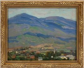 OIL ON CANVAS BOARD, H 8 3/4", W 11 1/4"  Lot 1467