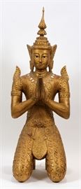 THAILAND KNEELING GUARDIAN H 36", W 10 1/2", D 13"  Lot 1145