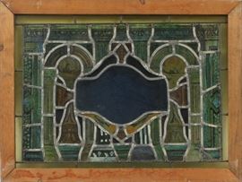 STAINED GLASS WINDOW, H 18'', W 25''  Lot 194