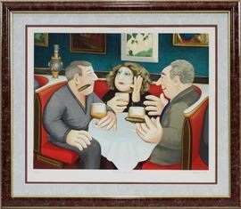 BERYL COOK, BRITISH 1926 - 08, SERIGRAPH H 17" W 23" "RUSSIAN TEA ROOM"  Lot 2356