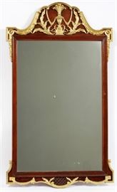 MAHOGANY CARVED MIRROR, H 45", L 27"  Lot 2426