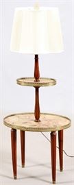 TWO-TIER MARBLE TOP FLOOR LAMP, H 51", L 21", D 15"  Lot 2423