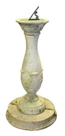 ANTIQUE BRONZE SUN DIAL ON MARBLE PEDESTAL DIA 10.5"  Lot 1023