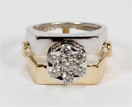 .80CT DIAMOND & 14KT GOLD MEN'S RING, 11.6 GR, SIZE: 6.75  Lot 296