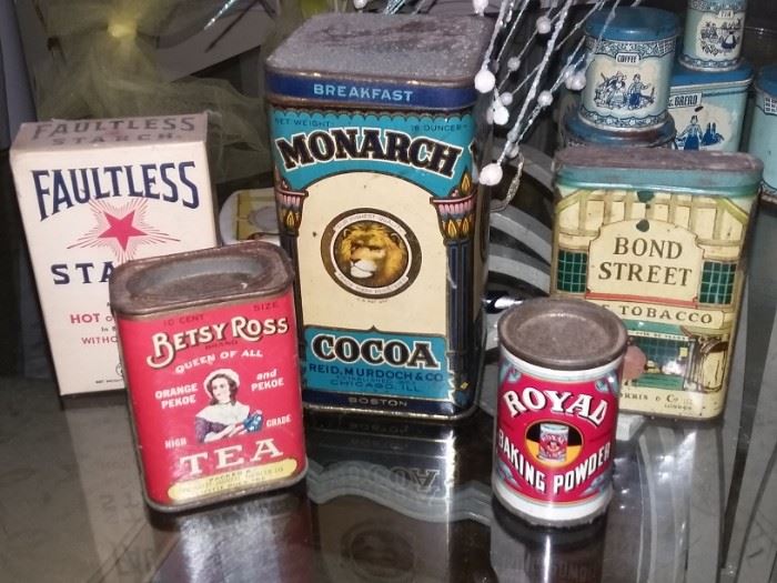 more Tins-Monarch, Betsy Ross, Bond Street Tobacco, royal