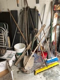 shovels, brooms, painting equipment