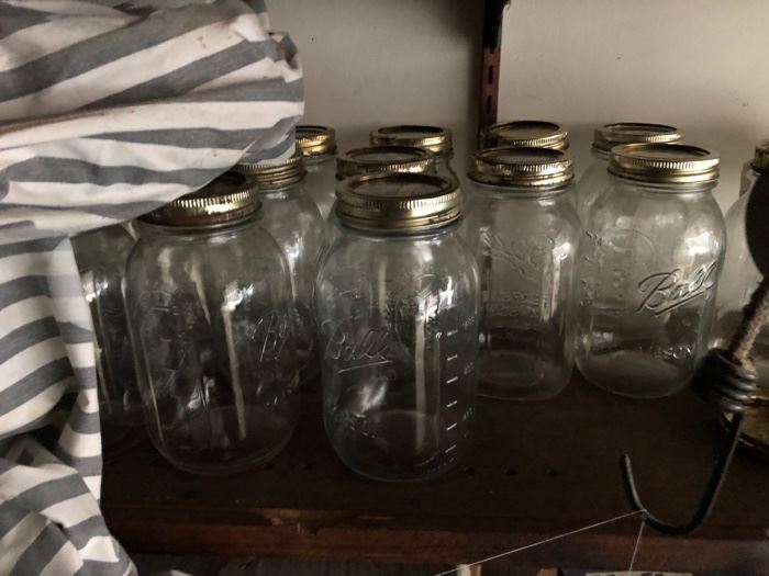 mason jars galore with tops over 300 jars.