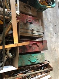 metal boxes of tools