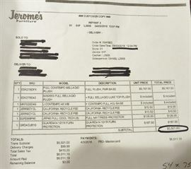 Invoice for full size adjustable bed in like new condition. Original cost $5,167. Asking $1,850 or best reasonable offer. Bed is located in Clairemont area near the 805