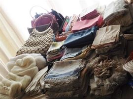 Hankies, scarves, fancy towels and linens