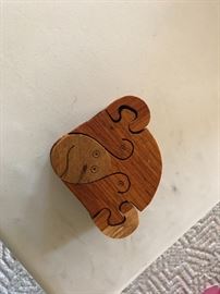 Wooden jewelry box. It’s a puzzle too!