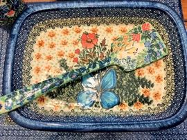 Unikat Serving Tray and Spatula-Brilliant Handmade Polish Pottery