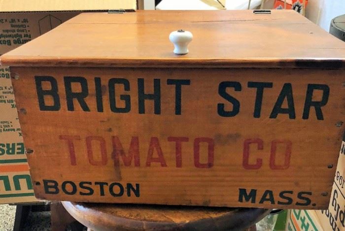 Bright Star Tomato Co Boston Mass Advertising Crate/Box