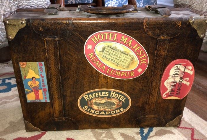 Suitcase with Hotel Stickers