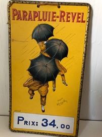 '20'S OLD FRENCH PARAPLUIE-REVEL UMBRELLA TIN SIGN