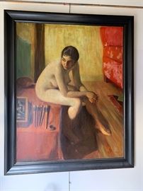 Geza Kende "1936 Model in Studio" Oil Painting    