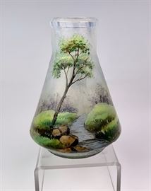 LaMartine French Cameo Glass Landscape Vase