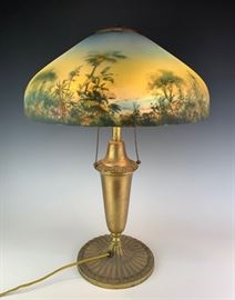 Pittsburgh Reverse Painted Lamp