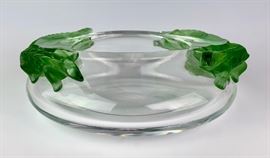 Lalique "Bamako" Bowl with Green Lizards