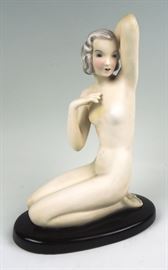 Goldscheider Art Deco Nude signed Herczeg
