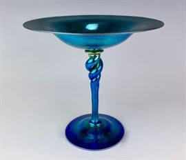 Steuben Blue Arene Compote