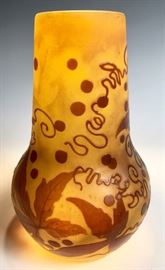 Signed Galle "Leaves & Vines" Vase