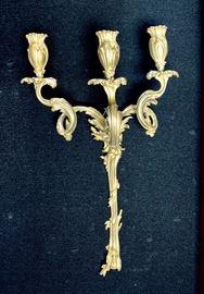 Louis XV Gilt Bronze 3 Arm Sconce