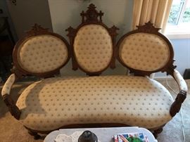 victorian mahogany love seat sofa sold with matching with side