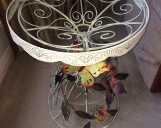 metal and glass table