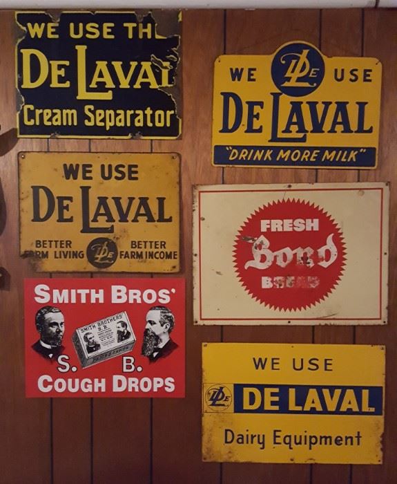 Vintage DeLaval signs