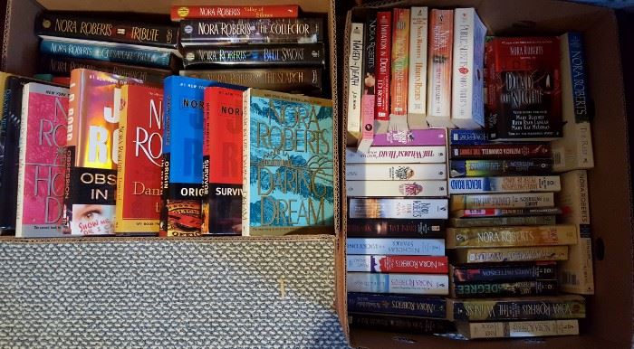 Lots of Nora Roberts and J.D. Robb books