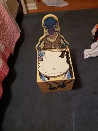Childrens wood painted seat