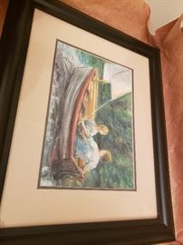 Professionally framed artwork.