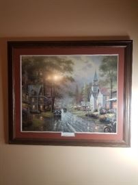 Thomas Kinkade original artist signed Hometown Evening/ Hometown Memories III 50/230 P/P