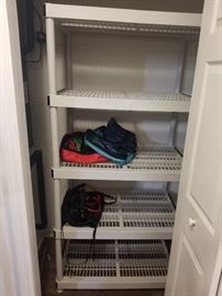 storage bags and storage shelf.