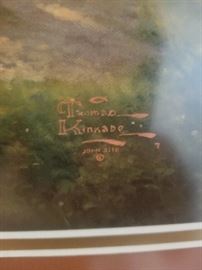 Thomas Kinkade original artist signrd print Hometown Evening