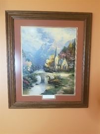 Thomas Kinkade original artist signed "The Mountain Chapel" Chapels of Nature I. 152/1170 A/P
