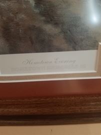 Thomas Kinkade original artist signed Hometown Evening 