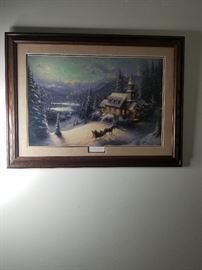 Thomas Kinkade original Sunday evening sleigh ride / Moonlit Village II 18/715 G/P